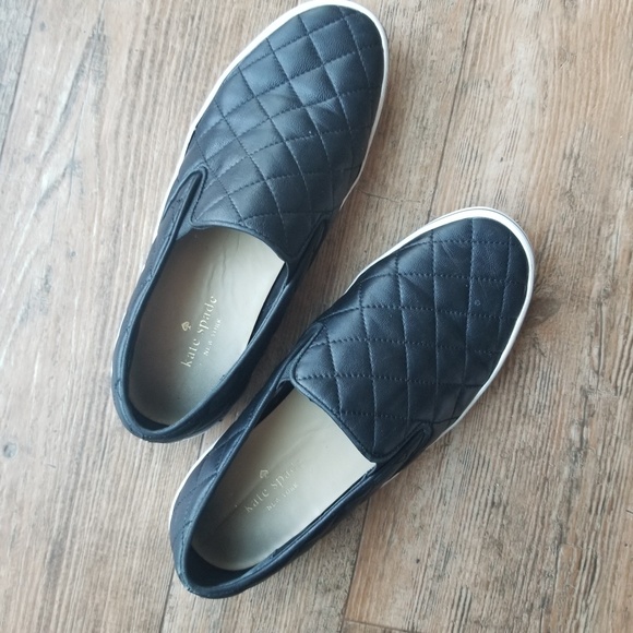 kate spade black slip on sneakers